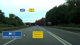 🇩🇪 A485  B3 Gießener Nordkreuz  Butzbach 3x [upl. by Sadnak576]