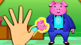 The Finger Family Pig Family Nursery Rhyme  Kids Animation Rhymes Songs [upl. by Helyn]