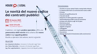 APPALTI PUBBLICI Le novità del nuovo codice dei contratti pubblici [upl. by Doxia704]