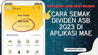 Cara Semak Dividen ASB Maybank di Aplikasi MAE  Check ASB Dividend in MAE App [upl. by Tildie]