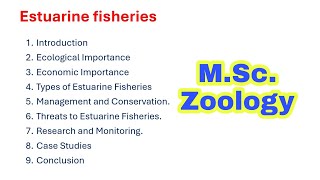 Estuarine fisheries MSc Zoology 4th sem gk estuarine [upl. by Ling]