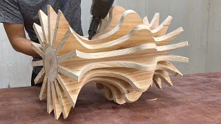 Reuse Scrap Wood To Design A Beautiful And Stylish Coffee Table  Skillful Woodworking [upl. by Swan343]