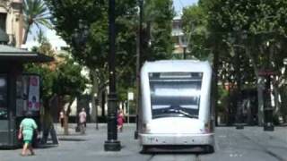 CAF trams in Sevilla  Straßenbahn  Villamos [upl. by Rotberg]