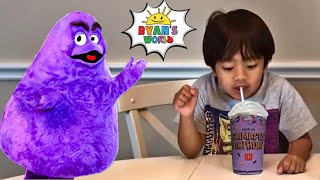 Ryan Kaji Tries Grimace Shake Trend in Real Life  Ryans World Tag with Ryan [upl. by Bertrando]