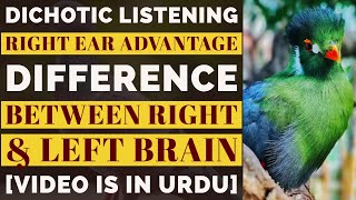 Dichotic Listening  Right Ear Advantage  Difference Between Left and Right Brain [upl. by Thanh]