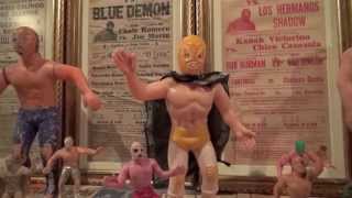 LUCHADORES JUGUETE ANTIGUO MEXICO EL SANTO CARTELES CMLL LUCHA LIBRE AAA MAD HUNTER TOY [upl. by Gunn181]