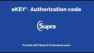 Supra eKEY  Authorization Codes [upl. by Efi]