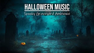 Spooky Graveyard Ambience🎃Halloween Music Eerie Night with Ghosts Heavy Rain amp Thunderstorm Sounds [upl. by Fotzsyzrk]