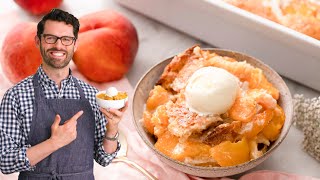 Southern Style Peach Cobbler Using fresh Peaches  Easy Peach Cobbler Recipe  Southern smoke Boss [upl. by Weil]