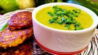 Vegetarian Feast OnionParmesan Fritters and Tender ZucchiniSpinach Soup [upl. by Lleddaw828]