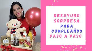 🎁 Cómo hacer DESAYUNO SORPRESA de CUMPLEAÑOS  con PELUCHE 🧸  Regalo para Esposo  Novio [upl. by Naiva358]