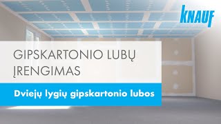 Gipskartonio lubų įrengimas  dviejų lygių gipskartonio lubos [upl. by Nnahsal]