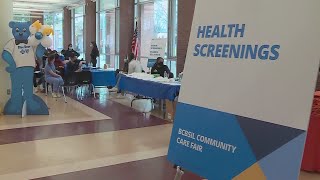 Blue Cross Blue Shield of Illinois partners with Cristo Rey HS for community care fair [upl. by Namdor296]