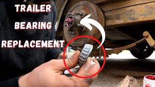 How To Replace Trailer Wheel Bearing START to FINISH  How To Set and Repack Wheel Bearings [upl. by Patsy]