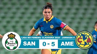 Santos Femenil vs America 05 Resumen Goles 2024 [upl. by Nam617]