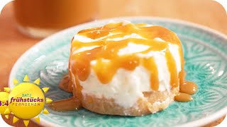 Salzig amp süß köstlicher Mini Salted Caramel Cheesecake  SAT1 Frühstücksfernsehen [upl. by Aba621]