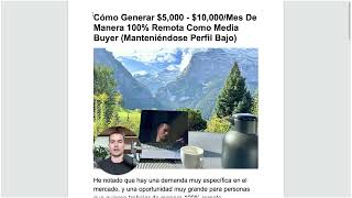 Como generar de 5000  10000mes como media buyer manteniendose perfil bajo [upl. by Nathanoj]