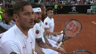 I giocatori della Roma al Foro Italico per quotTennis with starsquot Presenti Totti De Rossi Florenzi [upl. by Elleinnad]