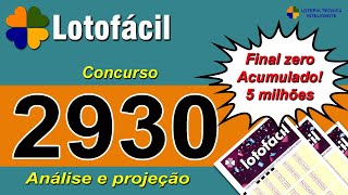 ANÁLISE E PROJEÇÃO PARA O CONCURSO 2930 DA LOTOFÁCIL [upl. by Julianna]