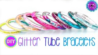 DIY GLITTER TUBE BRACELETS SO FUN AND PRETTY [upl. by Erdah]