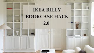 BILLY BOOKCASE IKEA HACK 20  BEAUTIFUL DIY BOOKSHELVES WITH CABINETS [upl. by Einnok]