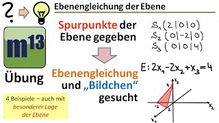 Ebenengleichung aus Spurpunkten aufstellen  schnell mittels Achsenabschnittsform [upl. by Licastro]