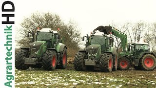 FENDT Traktoren im Schnee  Lohnunternehmen Kumm Agrar  Strautmann Streublitz  Miststreuen [upl. by Fenton]