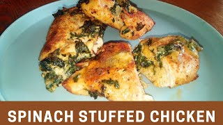 Cheesy Spinach Stuffed Chicken Breasts [upl. by Yelsna]