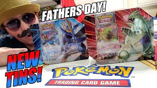 ALL NEW POKEMON CARD TINS Tyranitar V and Empoleon V Battle Tins Unboxing Happy Fathers Day [upl. by Atteniuq]