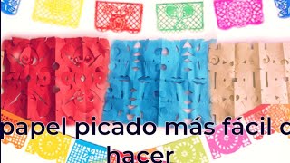 Como hacer papel picado para día de muertos fácil con ojas de maquina o papel crepé [upl. by Moir933]