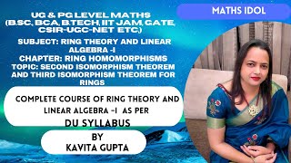 Lec  19 Second isomorphism theorem for rings third isomorphism theorem for rings [upl. by Nylirrej51]