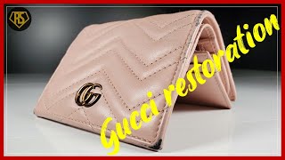 Gucci Wallet Restorationㅣ구찌지갑 복원ㅣGG Marmont card case wallet [upl. by Mannie]