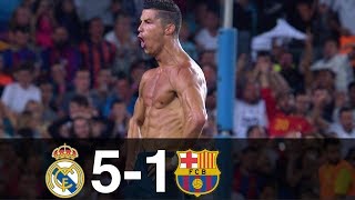 Real Madrid vs Barcelona 51 Goals amp Highlights w English Commentary Spanish Supercup 2017 HD 1080p [upl. by Ferrel]