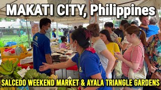 4K 🇵🇭 MAKATI CITY TOUR Philippines  Salcedo Weekend Market amp Ayala Triangle Gardens  Walk Tour [upl. by Thorlay]