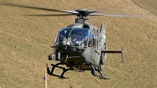 Eurocopter TH05 EC635P2 Swiss Air Force Landing and Takeoff AXALP 2018 AirShow [upl. by Gnud]