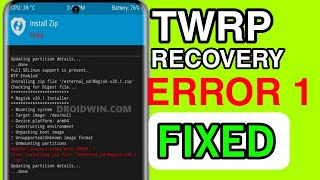 Cara Mengatasi Error 1 Pada TWRP Saat Instalasi Rom Atau Magisk Di Semua Android Terbaru [upl. by Iaverne]