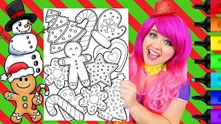 Coloring Christmas Cookies For Santa Coloring Page Prismacolor Markers  KiMMi THE CLOWN [upl. by Zakarias518]