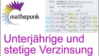 Unterjährige und stetige Verzinsung [upl. by Refinne]