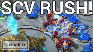 StarCraft 2 FLORENCIOS SCV RUSH [upl. by Jarred]