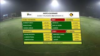 Dubai Thunders vs Karwan CC I LIVE I Match 33 I ICC Academy Ramadan T10 Tournament 2024 [upl. by Sandro732]