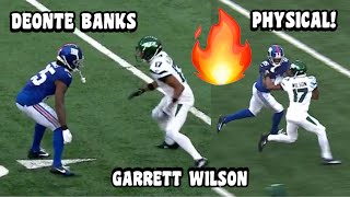 Garrett Wilson Vs Deonte Banks 🔥 WR Vs CB Jets Vs Giants 2023 highlights [upl. by Fax]