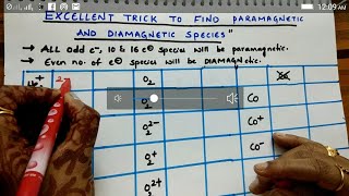 Trick To Find Paramagnetic and Diamagnetic species [upl. by Fevre]