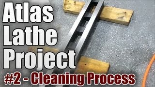 Atlas Lathe Restoration Project 2  Cleaning Lathe Bed and Ways [upl. by Groome98]