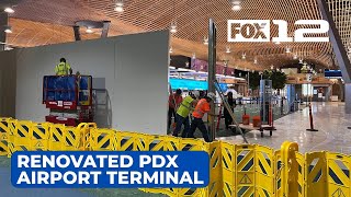 Travelers excited for unveiling of renovated Portland International Airport terminal [upl. by Dnalyk]