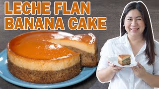 LECHE FLAN BANANA CAKE  Jennys Kitchen [upl. by Anawek844]