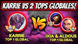 ¡KARRIE ULTRA AGRESIVA vs 2 TOPS GLOBALES ¡BATALLA DE TOPS GLOBALES  MOBILE LEGENDS [upl. by Noremac]