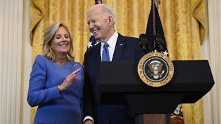 Jill Biden rushes over to rescue confused Joe talking to another woman [upl. by Adniuqal]