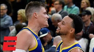 Jonas Jerebko’s lastsecond heroics carry the Warriors to victory vs Jazz  NBA Highlights [upl. by Nylodnarb]