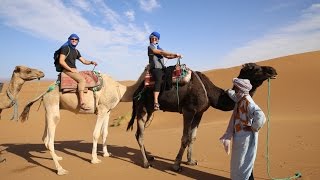 RIDING CAMELS THROUGH THE SAHARA  MOROCCO [upl. by Arait]