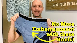 MEN’S INCONTINENCE BRIEFS REVIEW – Machine Washable and Wear Like Regular Briefs [upl. by Annaierb]